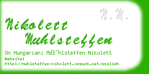 nikolett muhlsteffen business card